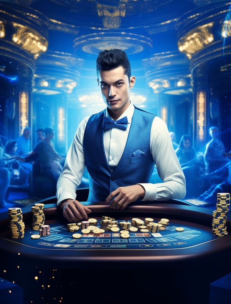 Live dealer casino studio with multiple camera angles